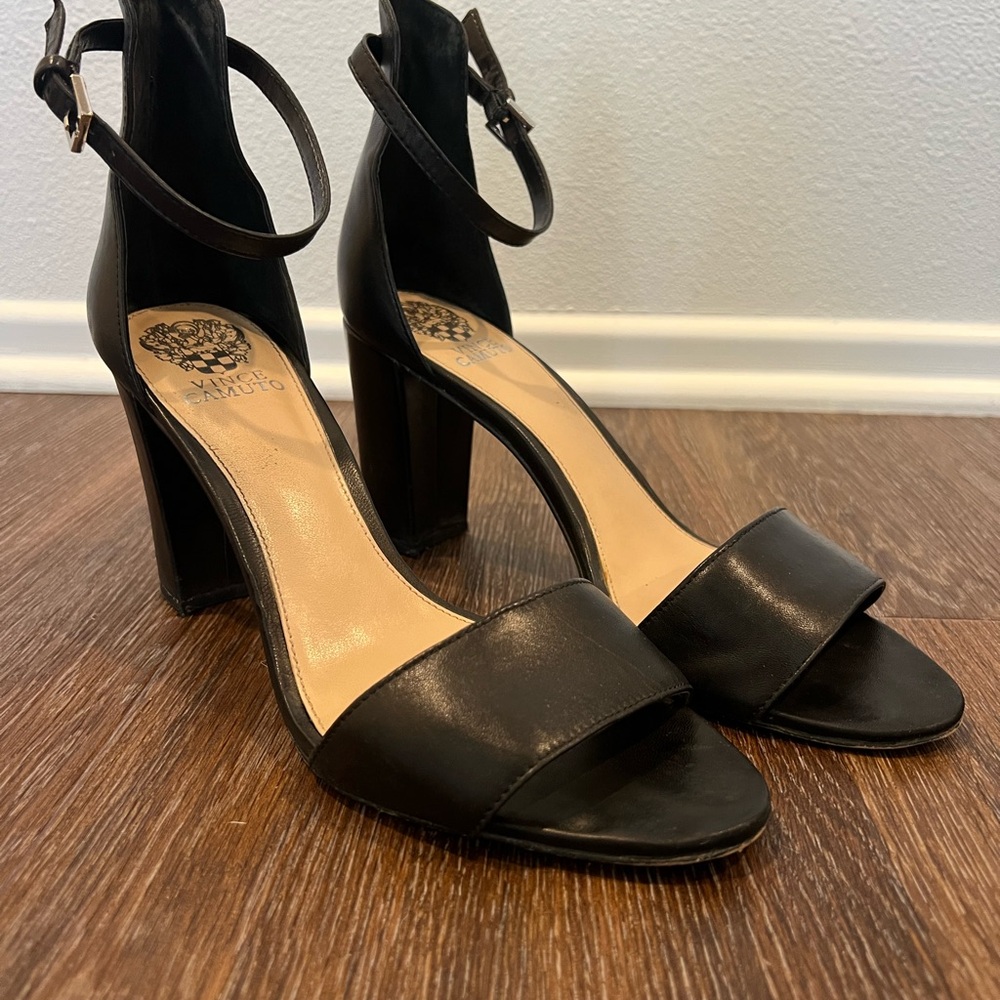 Vince Camuto Black Ankle Strap Heels